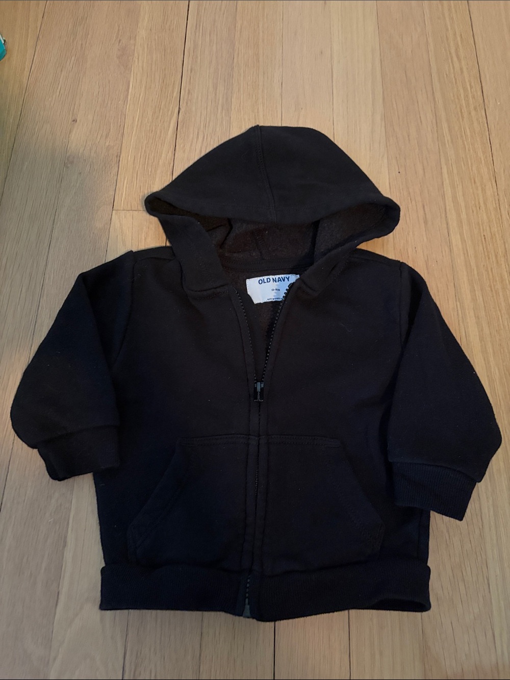 Old Navy Black Toddler Hooded Zip-Up Sweatshirt